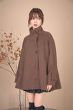 スタンドカラーケープコート　BROWN