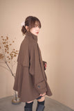スタンドカラーケープコート　BROWN