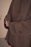 スタンドカラーケープコート　BROWN