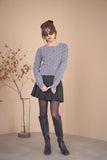 ドットクルーネックカーディガン　GRAY