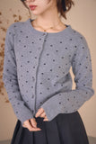 ドットクルーネックカーディガン　GRAY