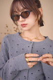 ドットクルーネックカーディガン　GRAY