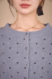 ドットクルーネックカーディガン　GRAY