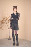 シアーフェザーボ－ダーポロニットトップス　BLACK