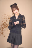 シアーフェザーボ－ダーポロニットトップス　BLACK
