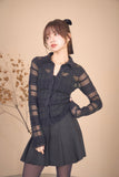 シアーフェザーボ－ダーポロニットトップス　BLACK