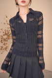 シアーフェザーボ－ダーポロニットトップス　BLACK