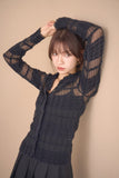 シアーフェザーボ－ダーポロニットトップス　BLACK