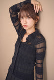 シアーフェザーボ－ダーポロニットトップス　BLACK