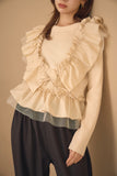 2wayフリルニットトップス　IVORY