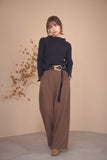 カルゼ　タックパンツ　BROWN