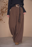 カルゼ　タックパンツ　BROWN