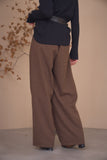 カルゼ　タックパンツ　BROWN
