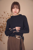BASICハイネックリブニット　BLACK