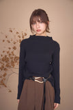 BASICハイネックリブニット　BLACK