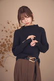 BASICハイネックリブニット　BLACK