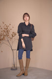 袖リブスキッパーチュニック　BLACK