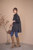 袖リブスキッパーチュニック　BLACK
