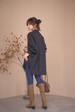 袖リブスキッパーチュニック　BLACK