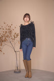 2wayチュールロングTシャツ　BLACK