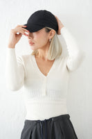 リブニットボディースーツ　WHITE