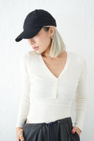 リブニットボディースーツ　WHITE