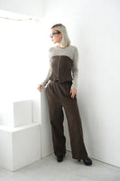 ベアビスチェ×パンツセットアップ BROWN