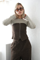 ベアビスチェ×パンツセットアップ BROWN