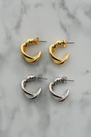 【ALACRAN】ツイストフープピアス　SILVER