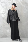 チュールドッキングカーディガン　Charcoalgrey