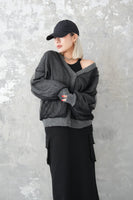 チュールドッキングカーディガン　Charcoalgrey