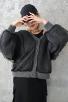 チュールドッキングカーディガン　Charcoalgrey