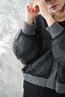 チュールドッキングカーディガン　Charcoalgrey