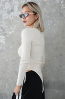 リブニットボディースーツ　WHITE