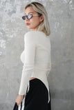 リブニットボディースーツ　WHITE