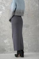 フロントZIPニットスカート Charcoalgrey