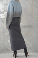 フロントZIPニットスカート Charcoalgrey