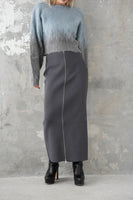 フロントZIPニットスカート Charcoalgrey