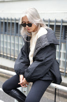 ワッシャー中綿ジャケット Black