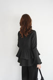 ペプラムブラウス　BLACK