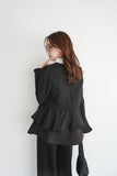 ペプラムブラウス　BLACK