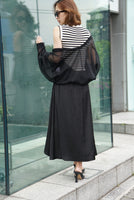 スリットＡラインスカート Black