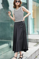 スリットＡラインスカート Black