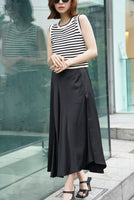 スリットＡラインスカート Black
