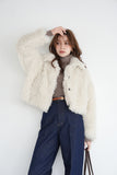 チベットラムフェイクファーコート　IVORY