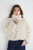 チベットラムフェイクファーコート　IVORY