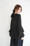 ペプラムブラウス　BLACK