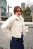 チベットラムフェイクファーコート　IVORY