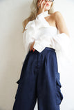 サテンカーゴパンツ Navy