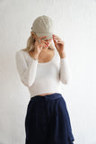 Uネックニットトップス Ivory